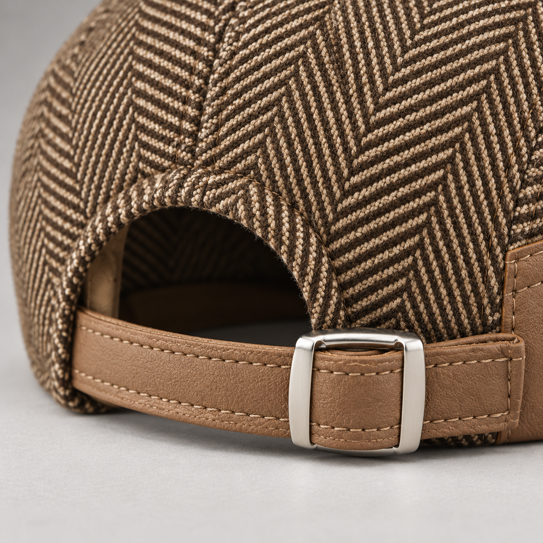 Vintage Herringbone Flat Cap