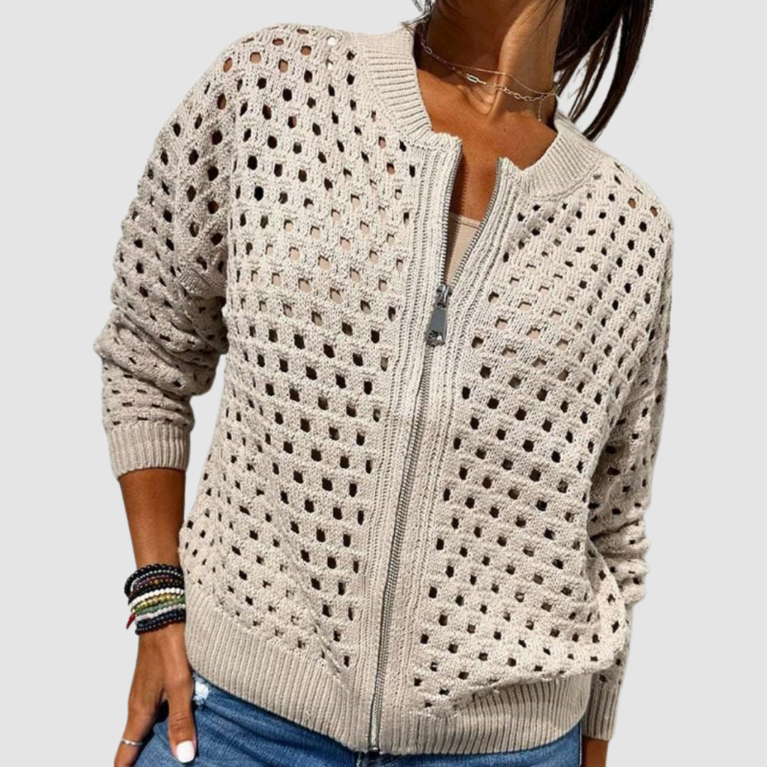 Knitted Cardigan with Zipper