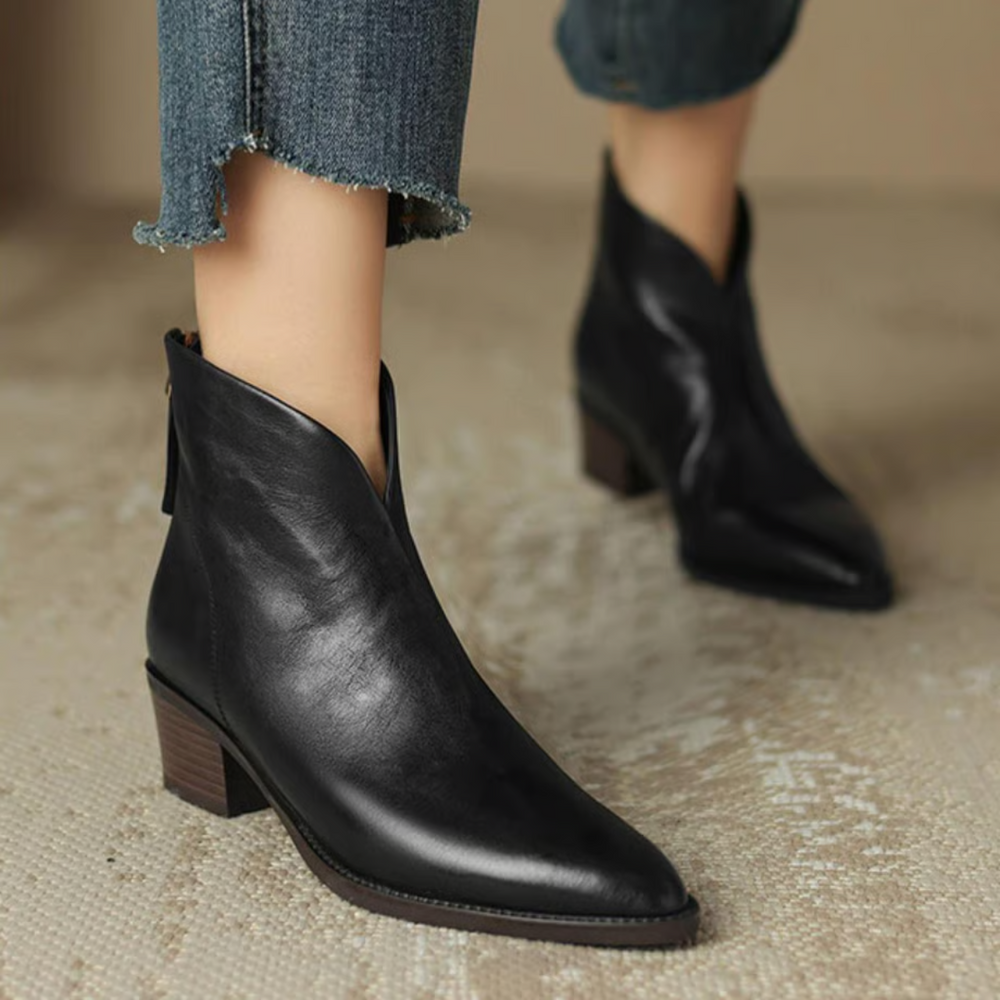 Low Heel Luxury Ankle Boots