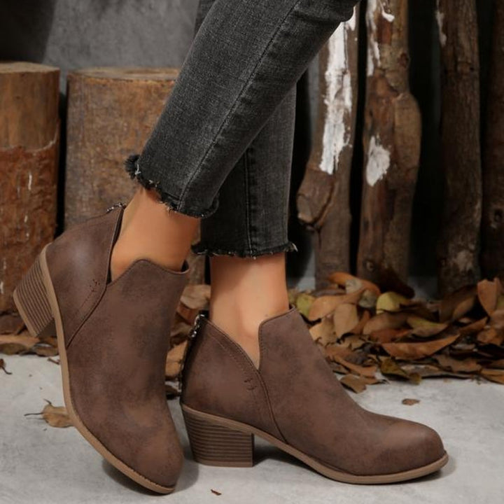 Textured Fringe Ankle Boots