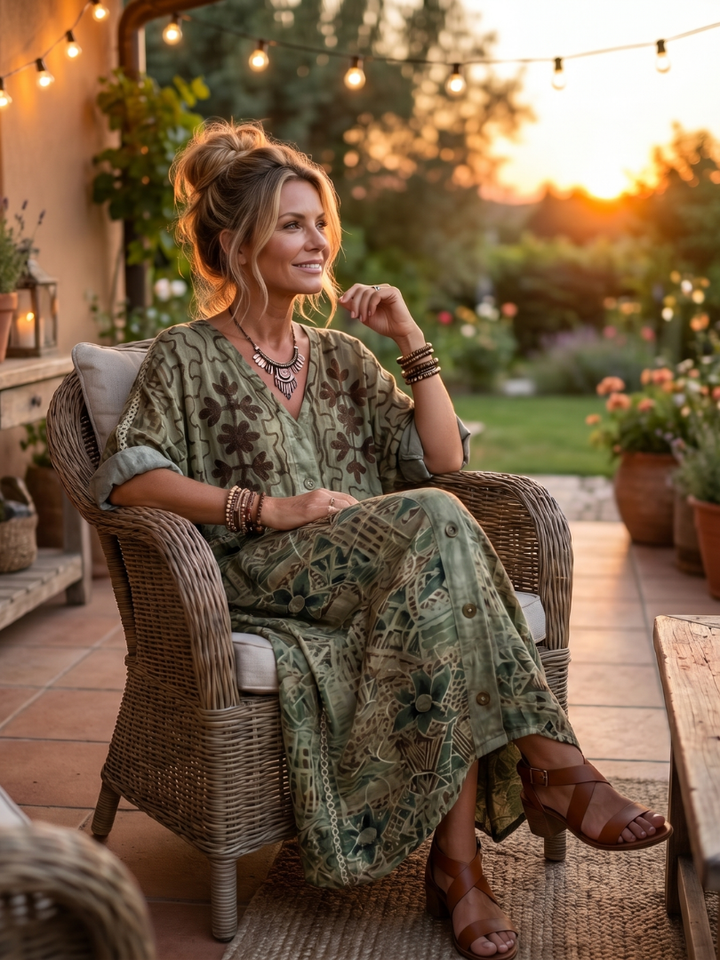 Oversized Button Maxi Dress