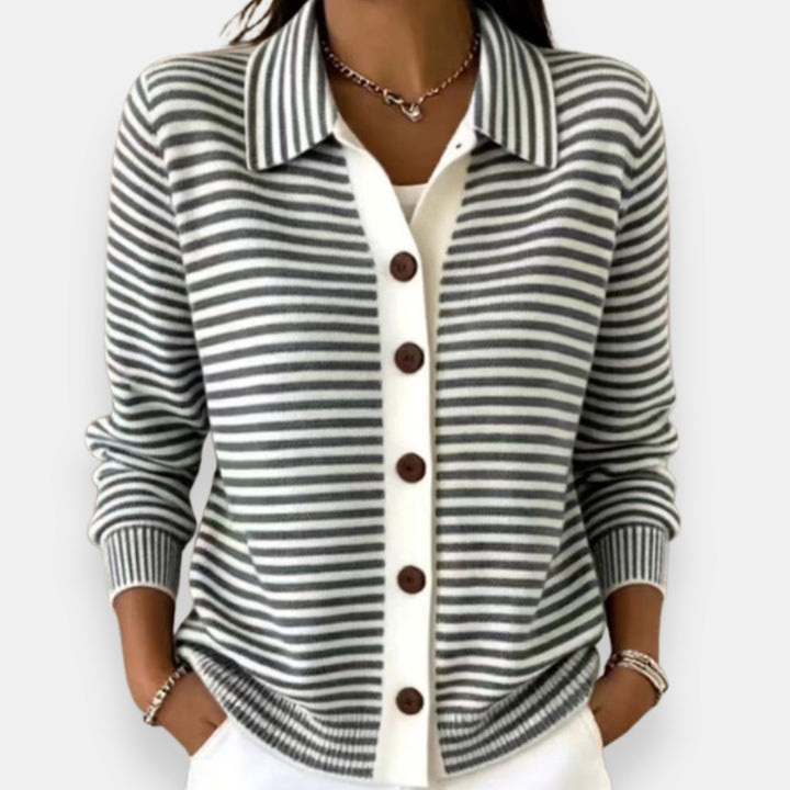 Striped Button Cardigan