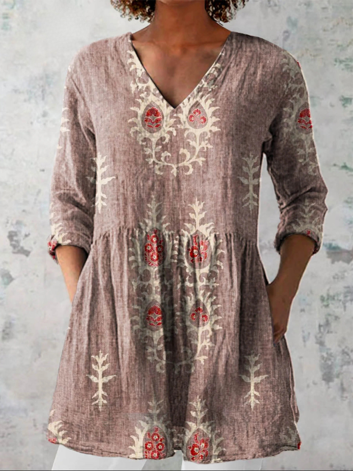 Long Blouse with V-Neck Annie