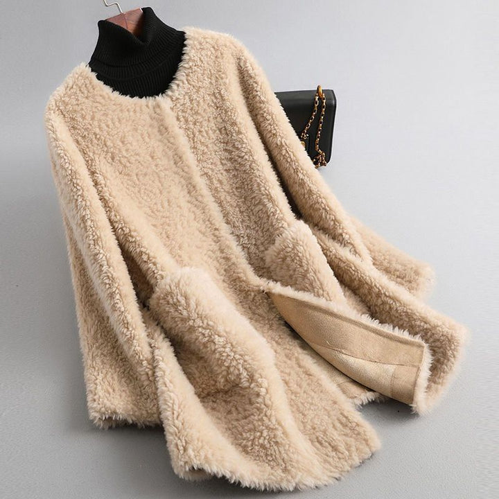 Shearling Teddy Coat of Genuine Lambskin