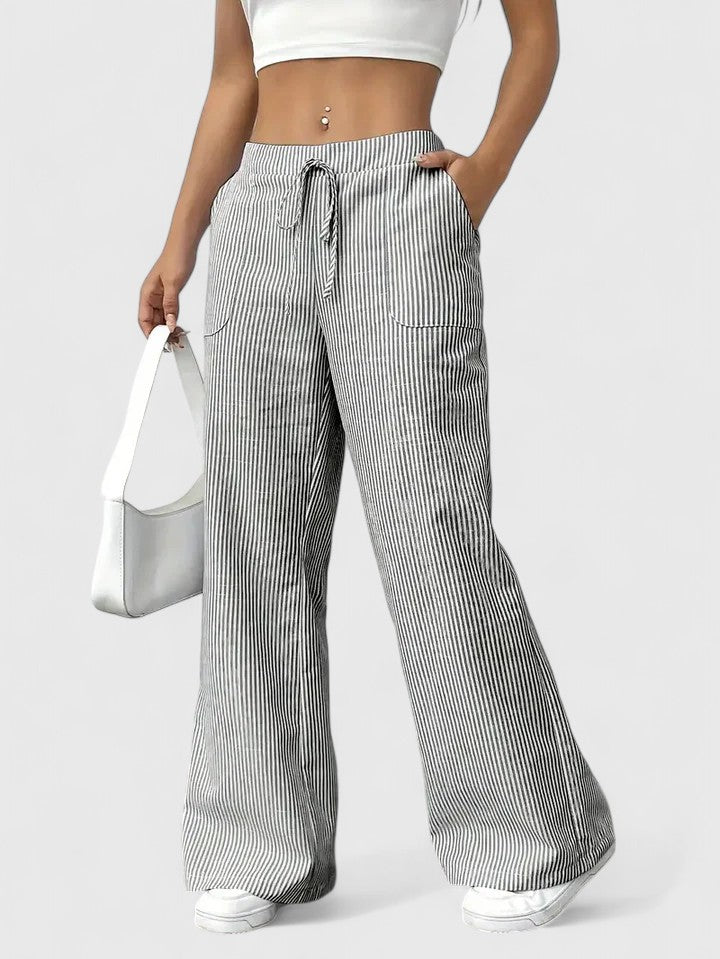 Wide Breathable Pants with Elegant Details