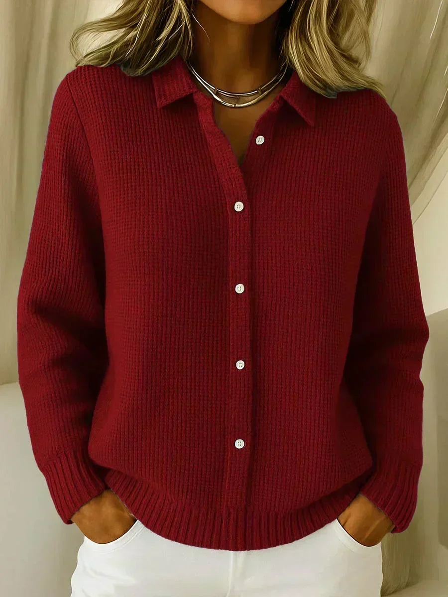 Textured Button-Up Knit Cardigan