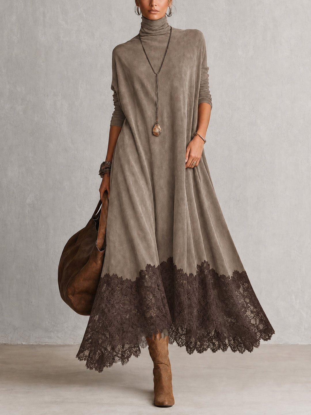 Vintage Suede Maxi Dress