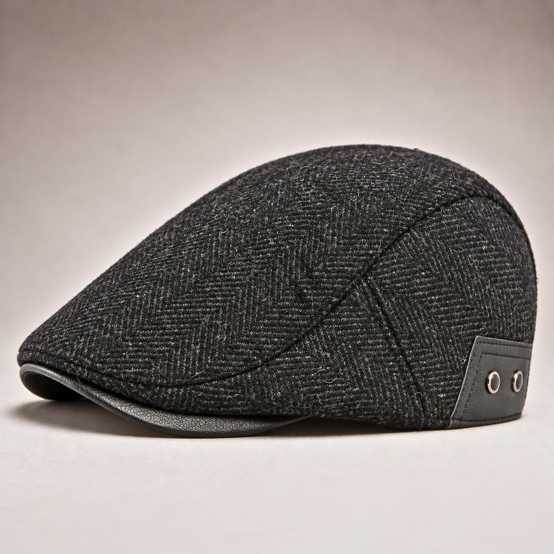 Vintage Herringbone Flat Cap