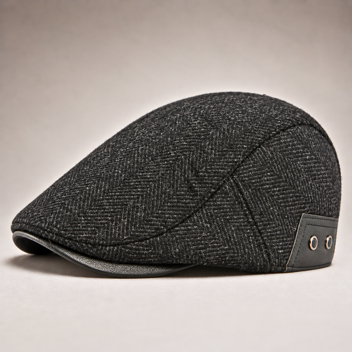 Vintage Herringbone Flat Cap
