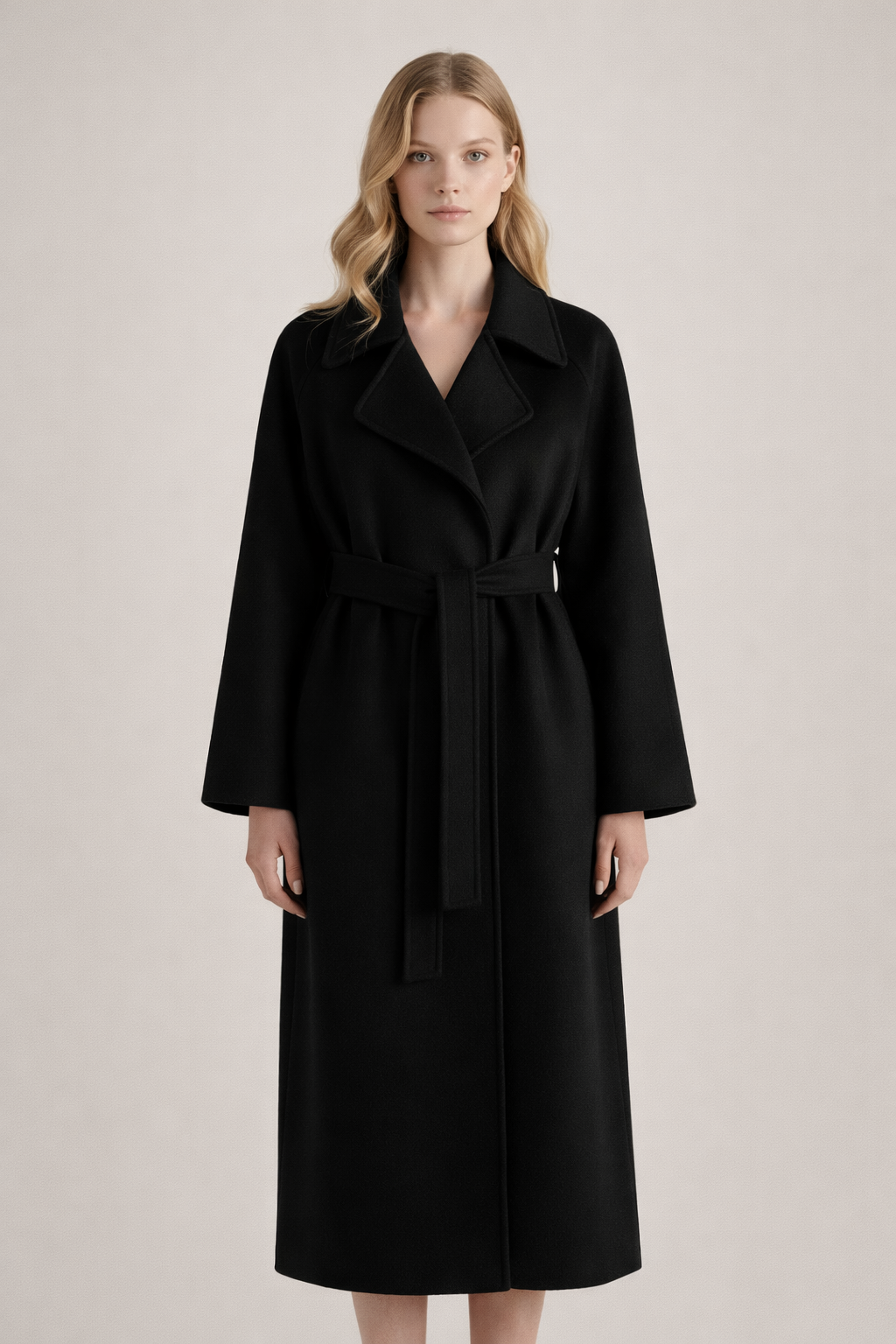Elegant Belted Long Coat