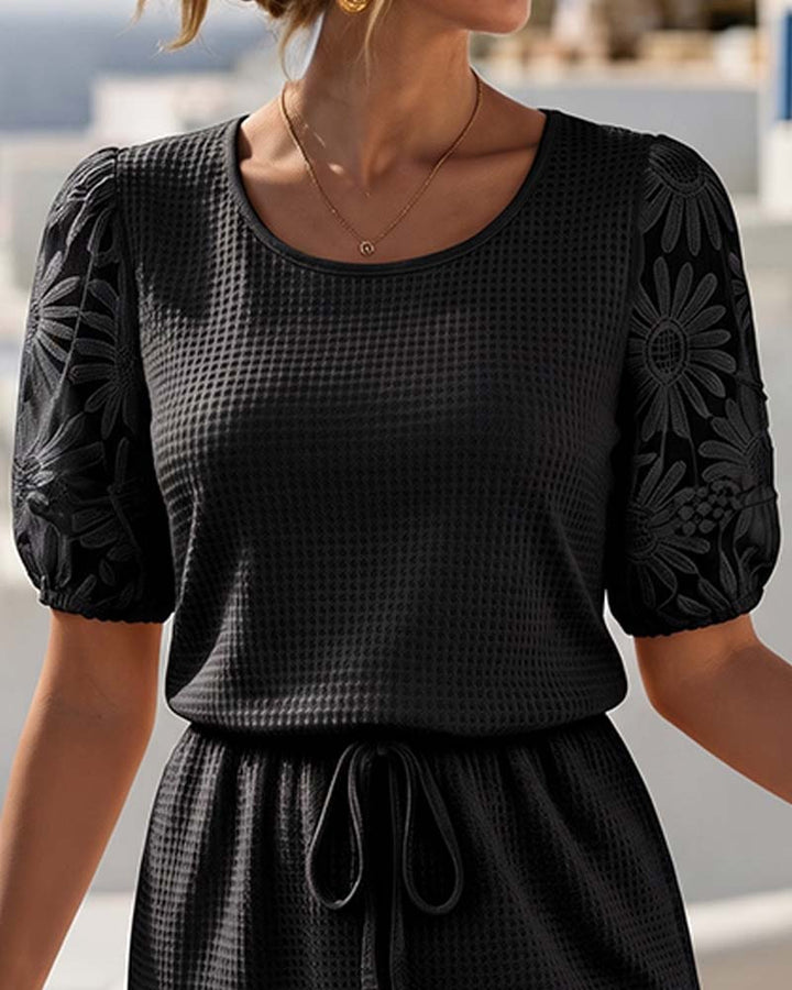 Waffle Knit Casual Dress