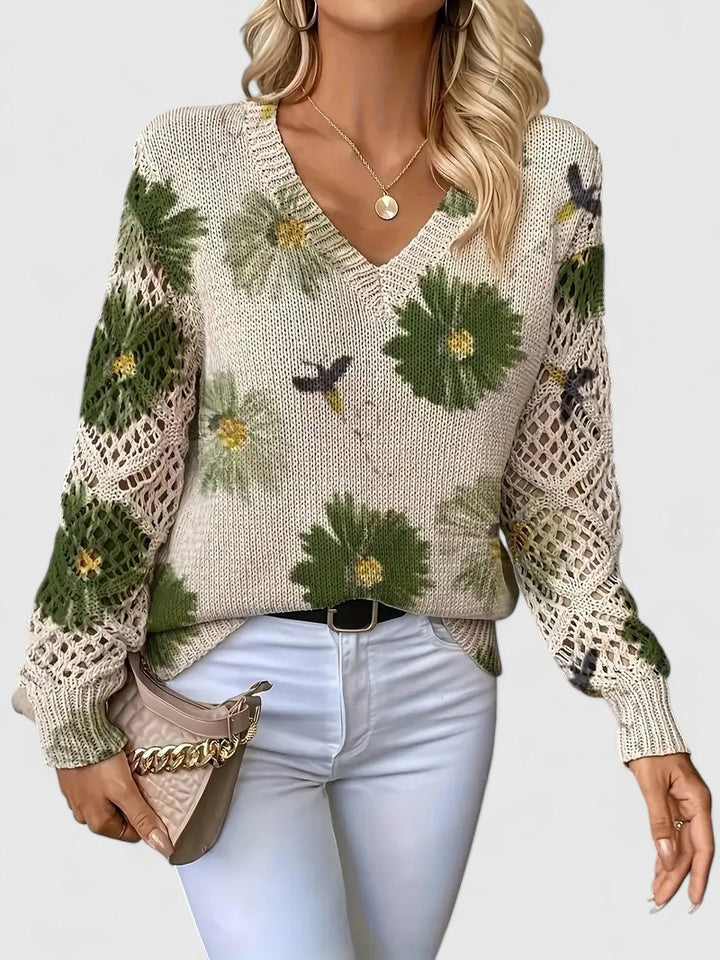Elegant Floral Sweater
