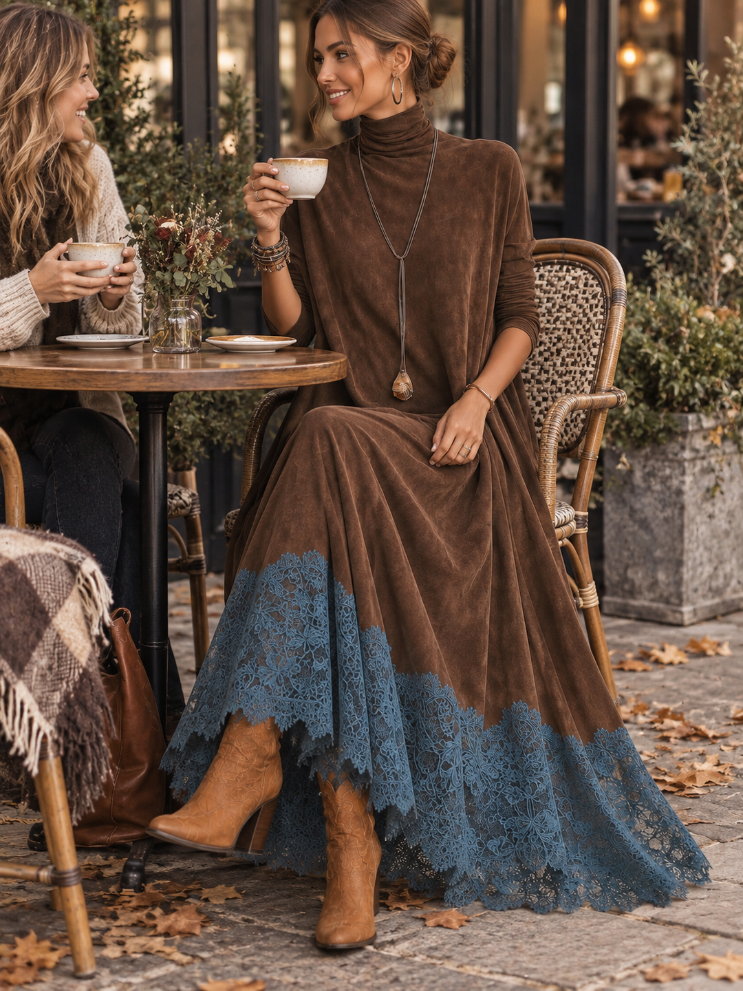 Vintage Suede Maxi Dress