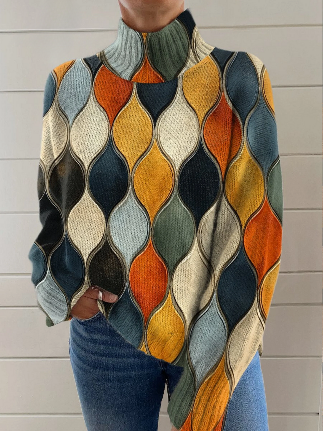 Abstract Pattern Turtleneck