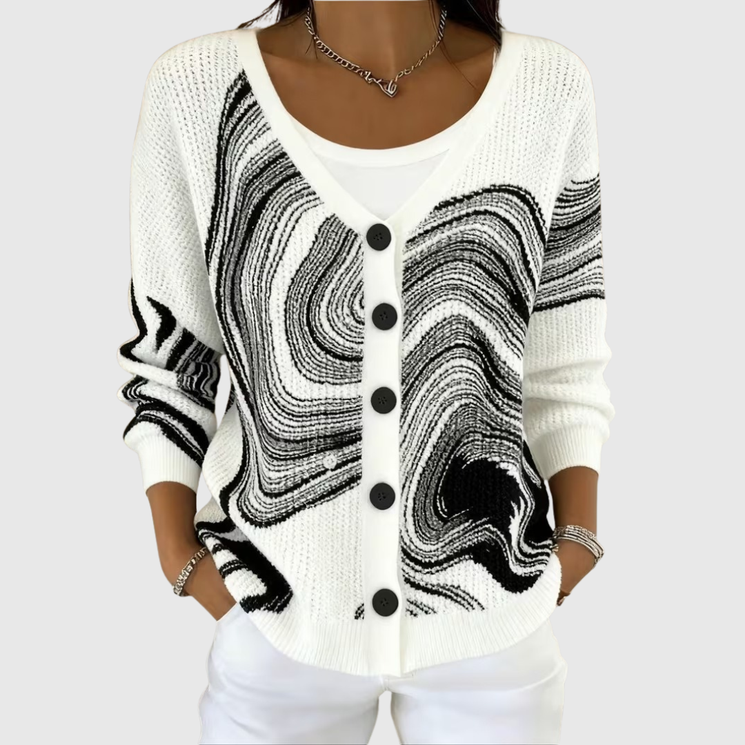 Knitted Button-Up Jacket Letitia