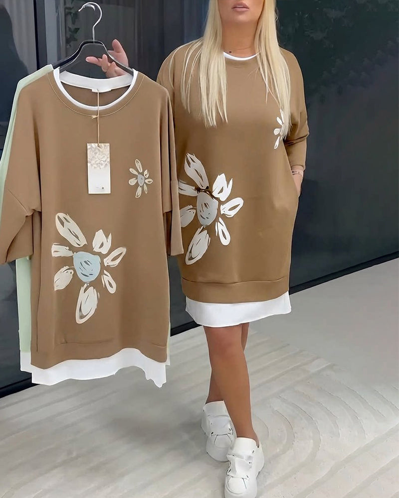 Casual Cotton Knee-Length Dress