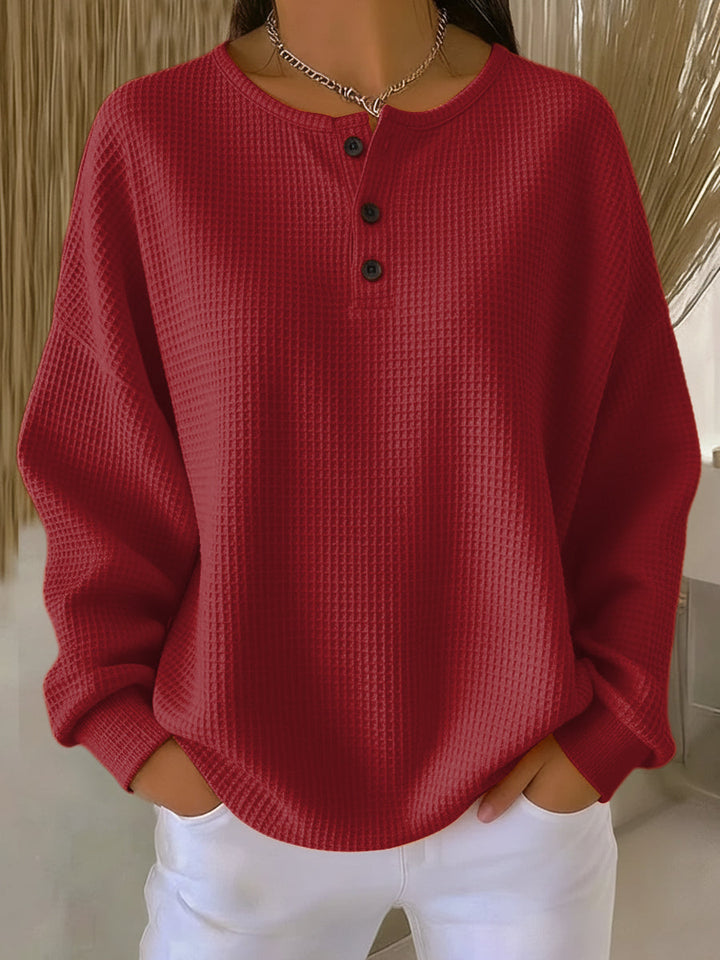 Textured Henley Sweatshirt