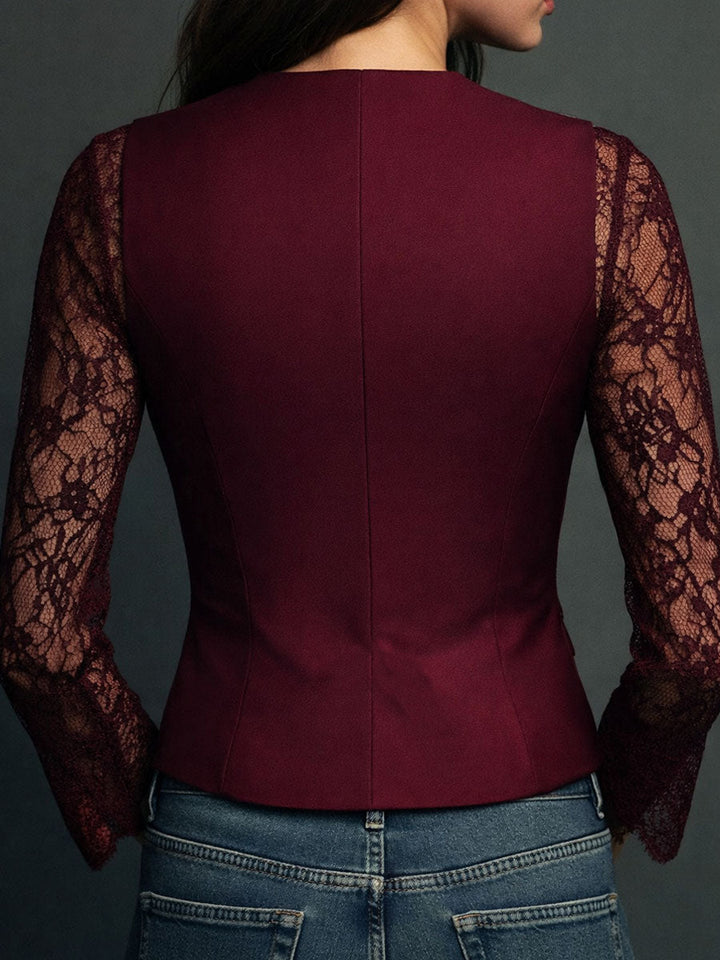 Black Lace Sleeve Blazer