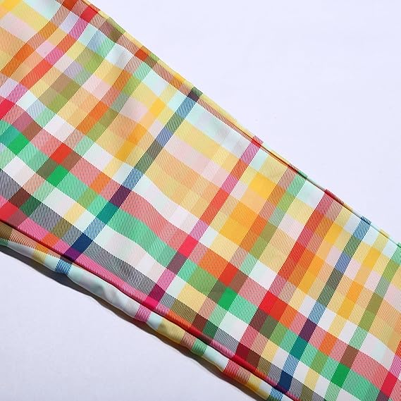 Checked Pants with Elastic Waist and Tie Closure