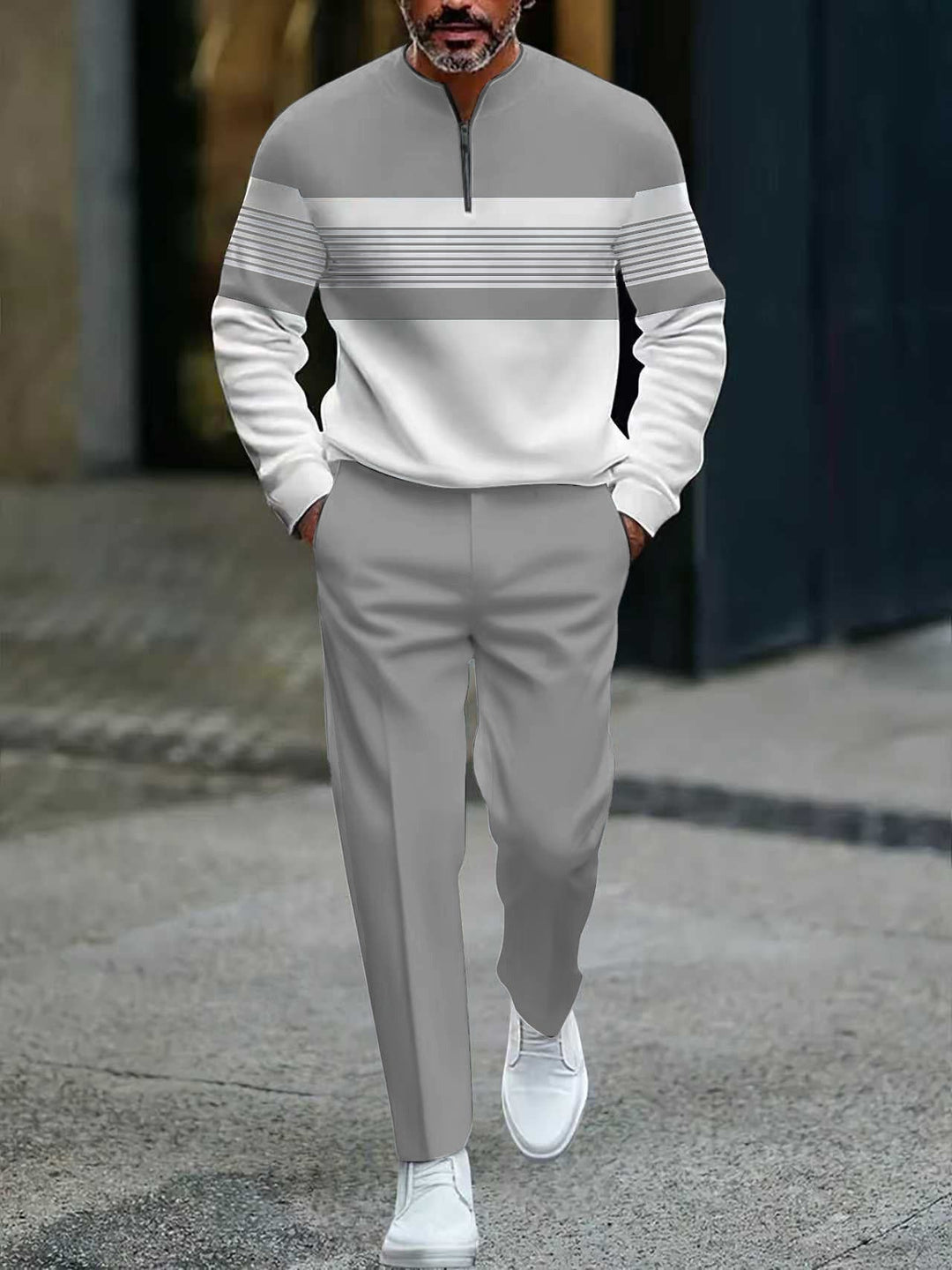 Graphic Print Pullover and Pants Set