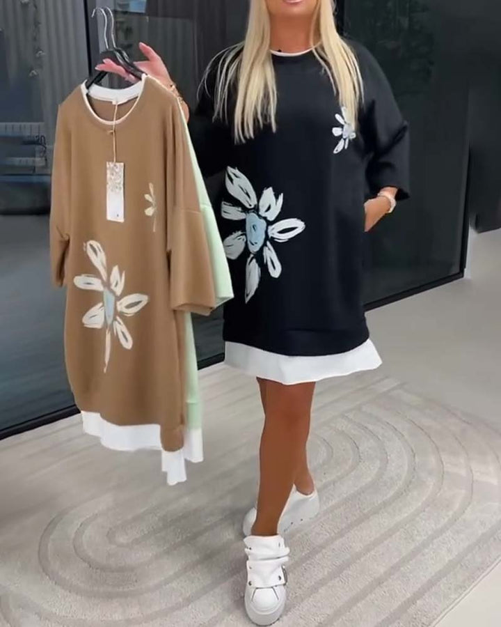 Casual Cotton Knee-Length Dress