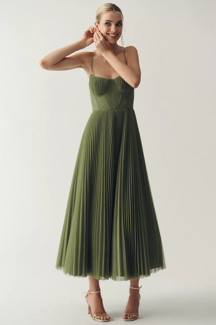 Structured Corset Midi Dress