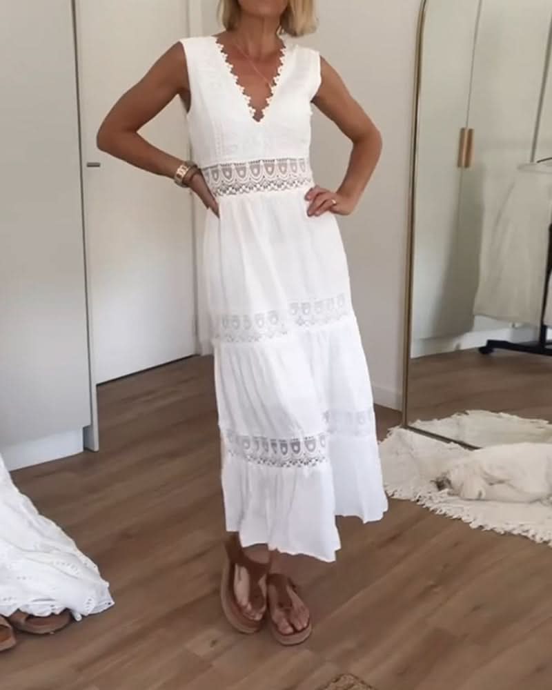 Lace V-Neck Maxi dress