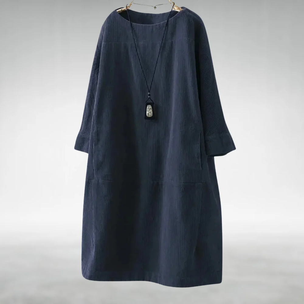 Relaxed Corduroy Midi Dress