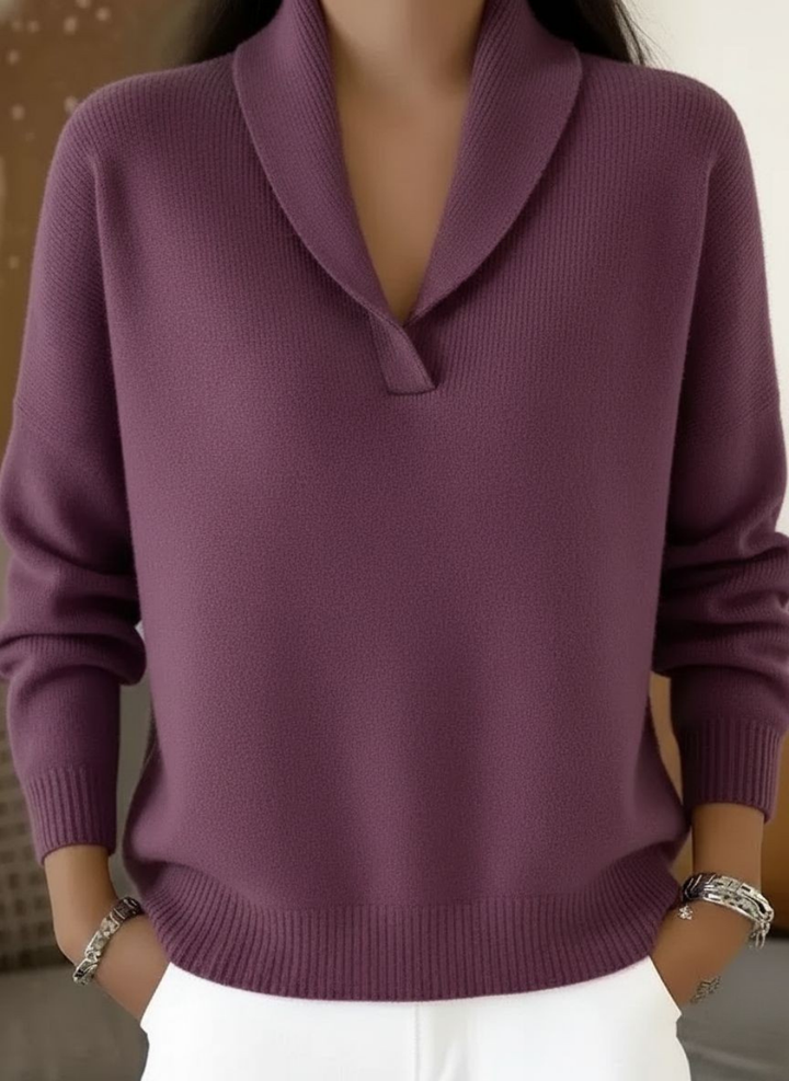 Soft V-Neck Shawl Sweater