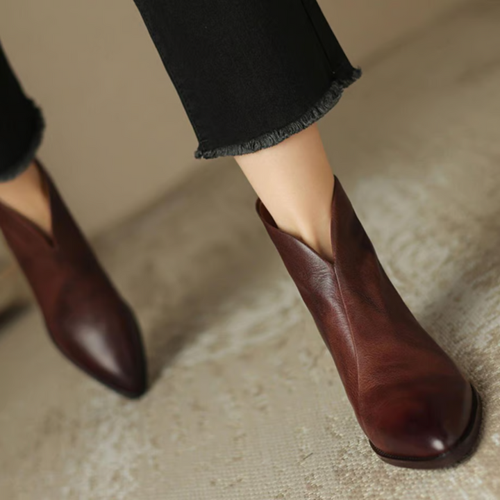 Low Heel Luxury Ankle Boots