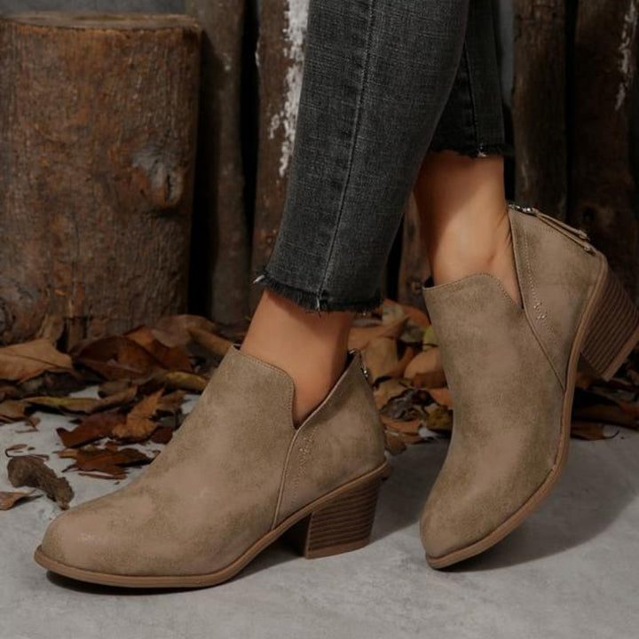 Textured Fringe Ankle Boots