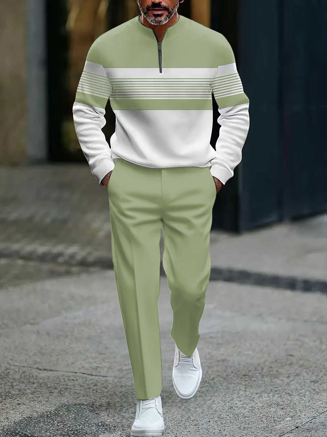Graphic Print Pullover and Pants Set