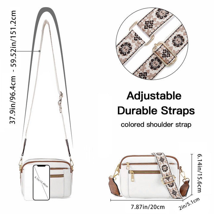 Refined Leather Shoulder Bag with Compartments