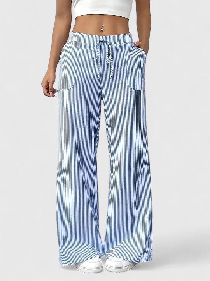 Wide Breathable Pants with Elegant Details
