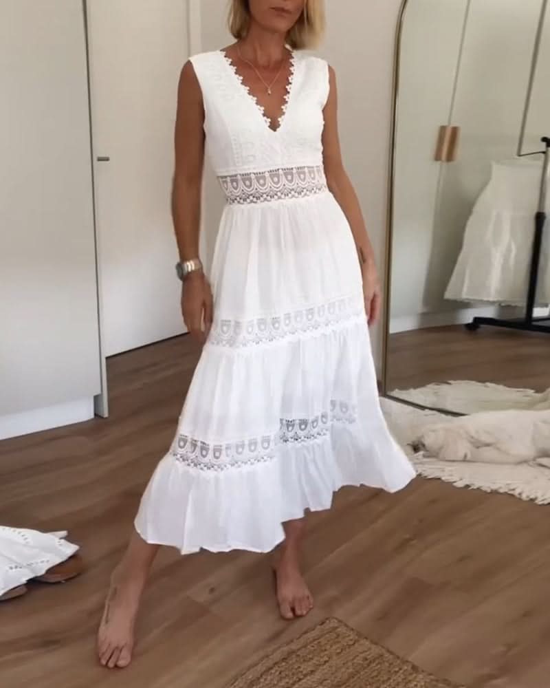 Lace V-Neck Maxi dress