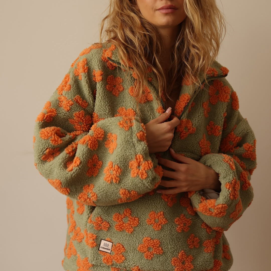 Bloom Fleece with Floral Details