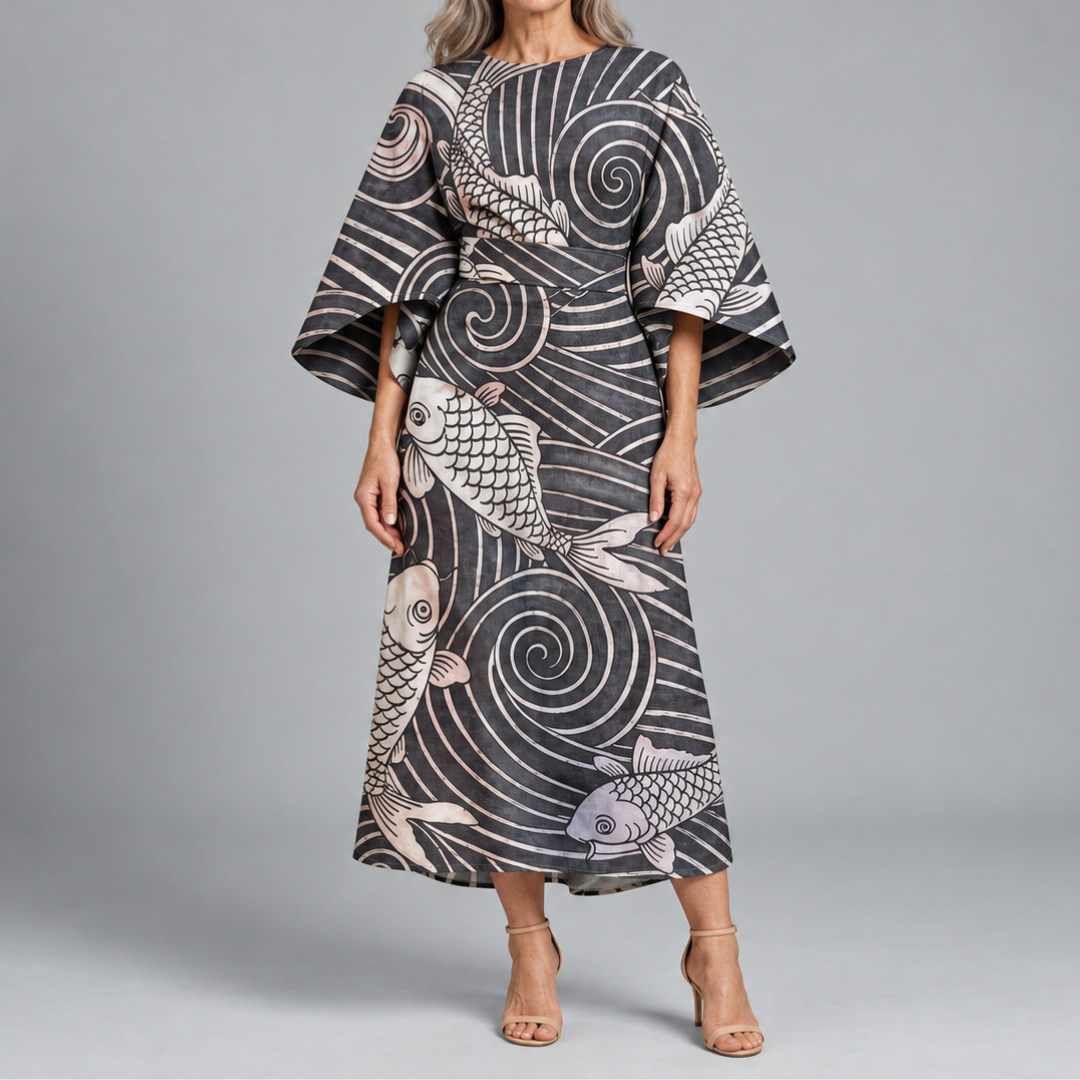 Statement Print Midi Dress