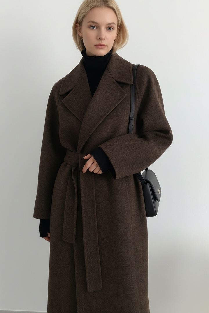 Elegant Belted Long Coat