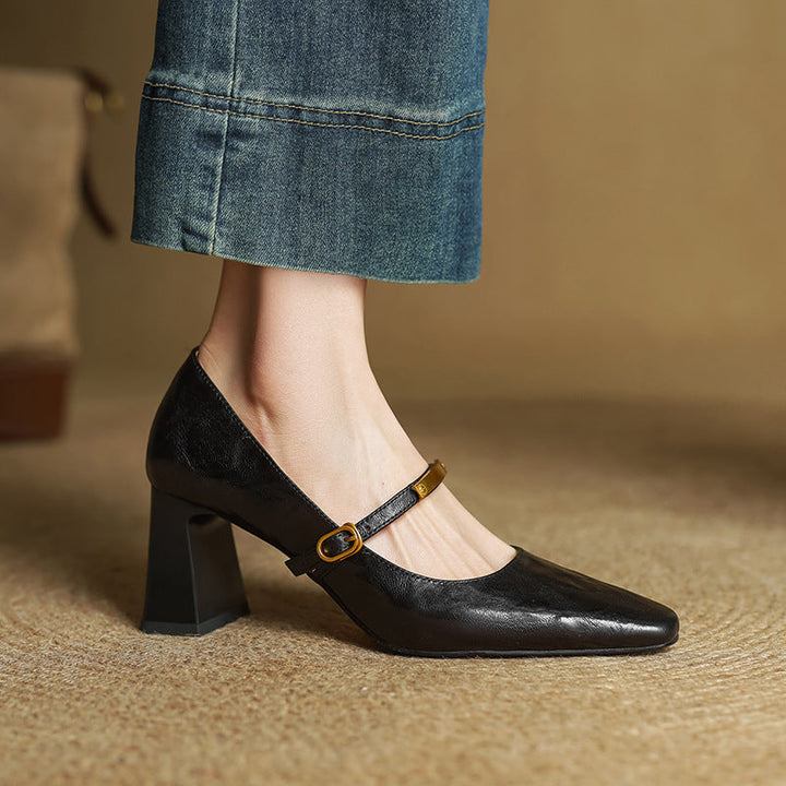 Leather Strap Pumps