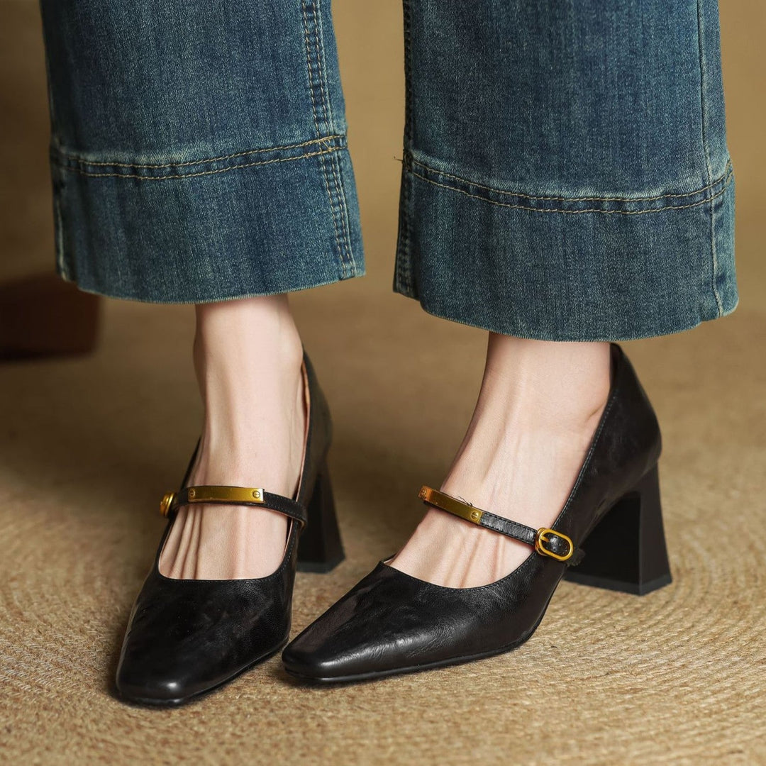 Leather Strap Pumps