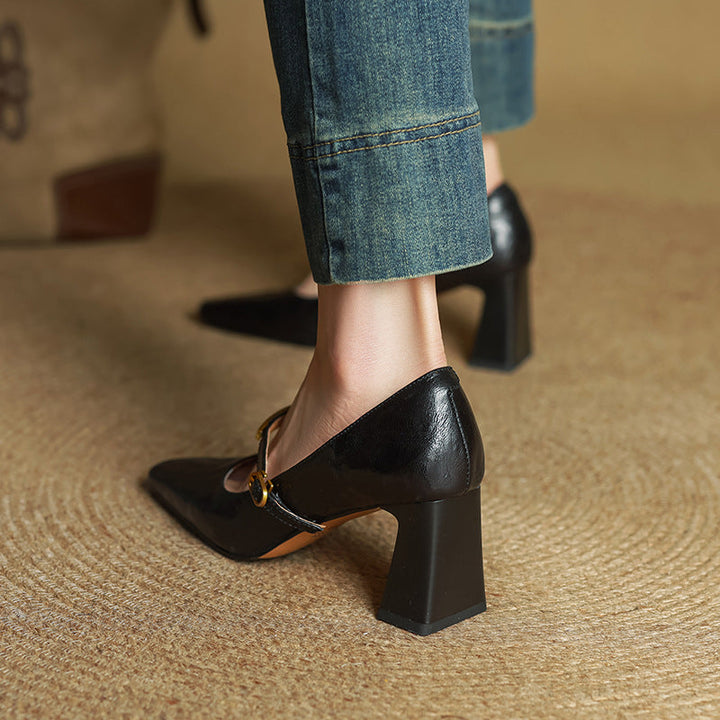 Leather Strap Pumps