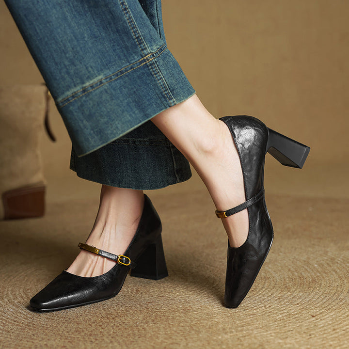 Leather Strap Pumps