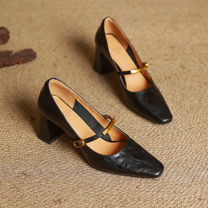 Leather Strap Pumps