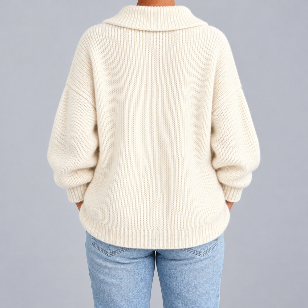 Oversized Knit Cardigan with Collar
