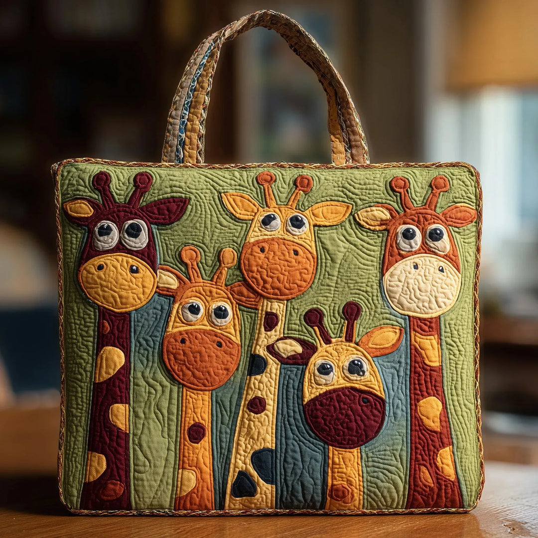 Giraffe Quilted Tote Bag