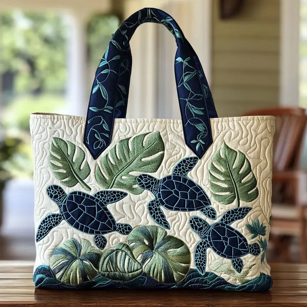 Sea Turtle Grace Handmade Tote Bag