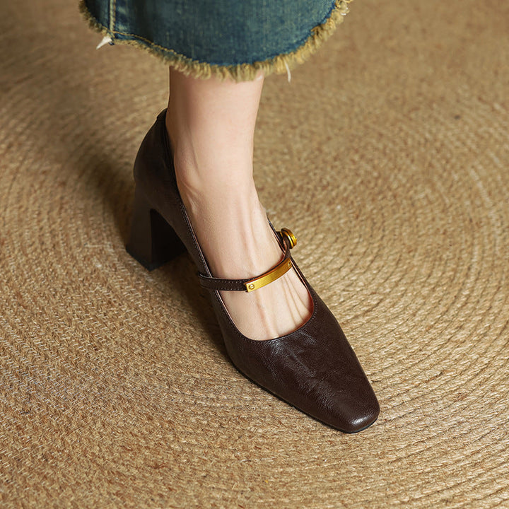 Leather Strap Pumps