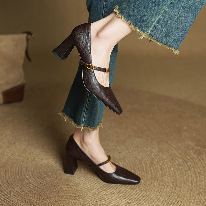 Leather Strap Pumps