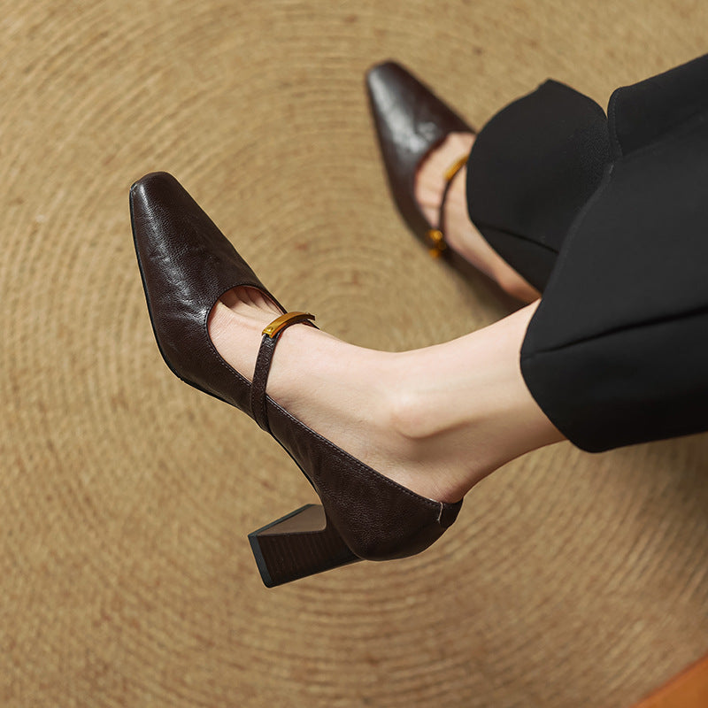 Leather Strap Pumps