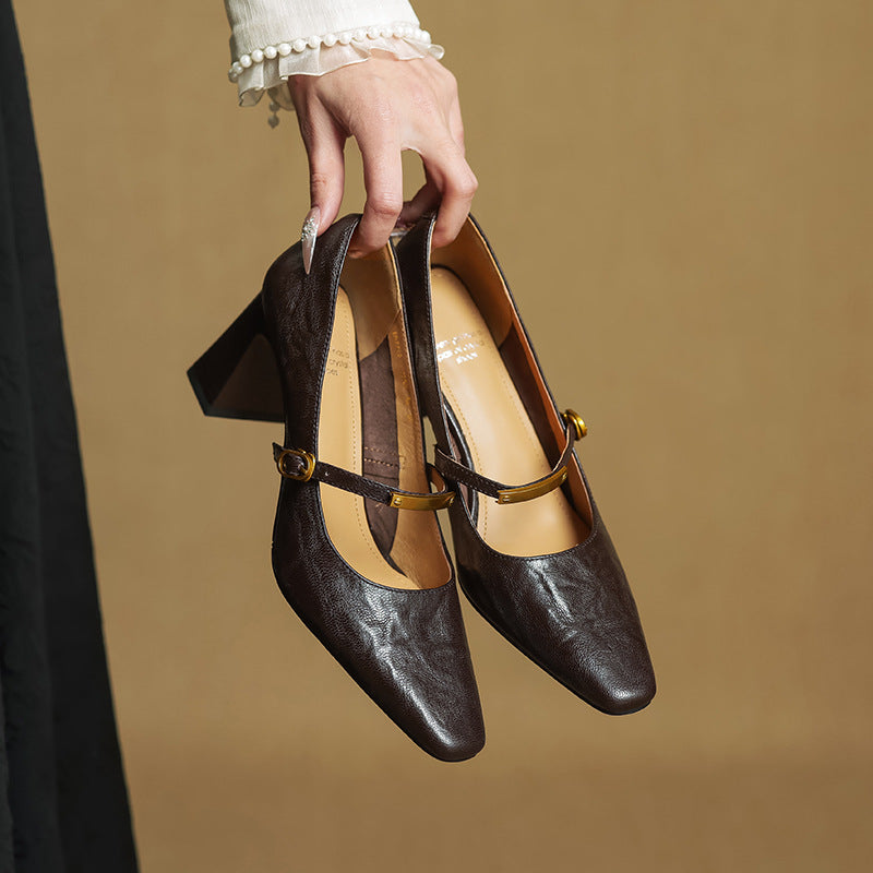 Leather Strap Pumps